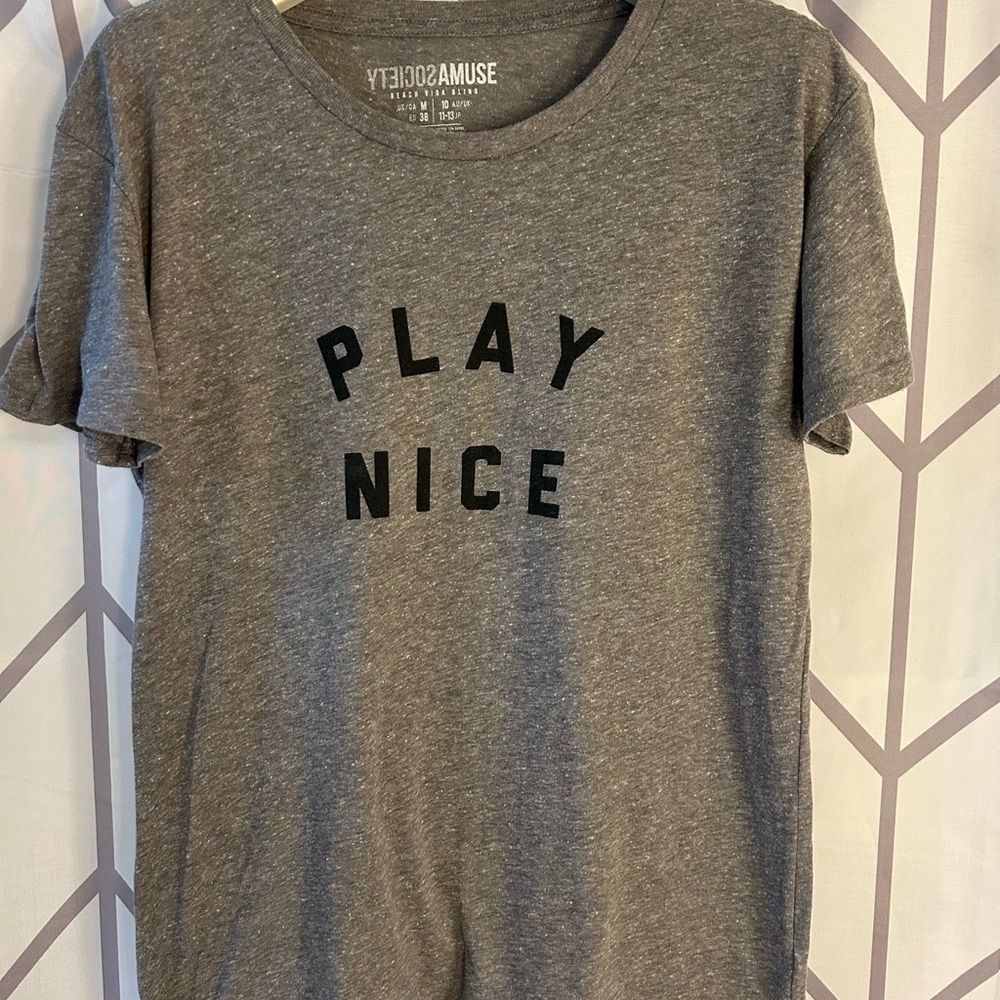 Amuse Society Gray Tee with Black Print